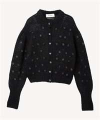 フラワーモヘアカーディガン(black-36)