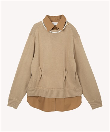 シャツニットプルオーバー(beige-36)