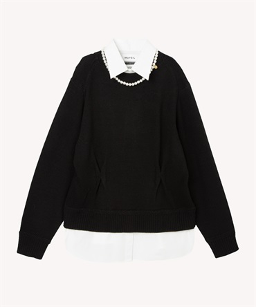 シャツニットプルオーバー(black-36)