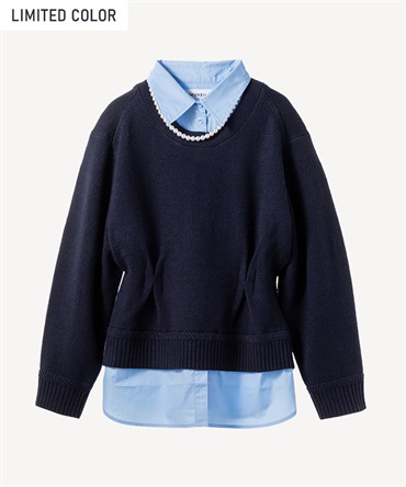 シャツニットプルオーバー(navy-36)