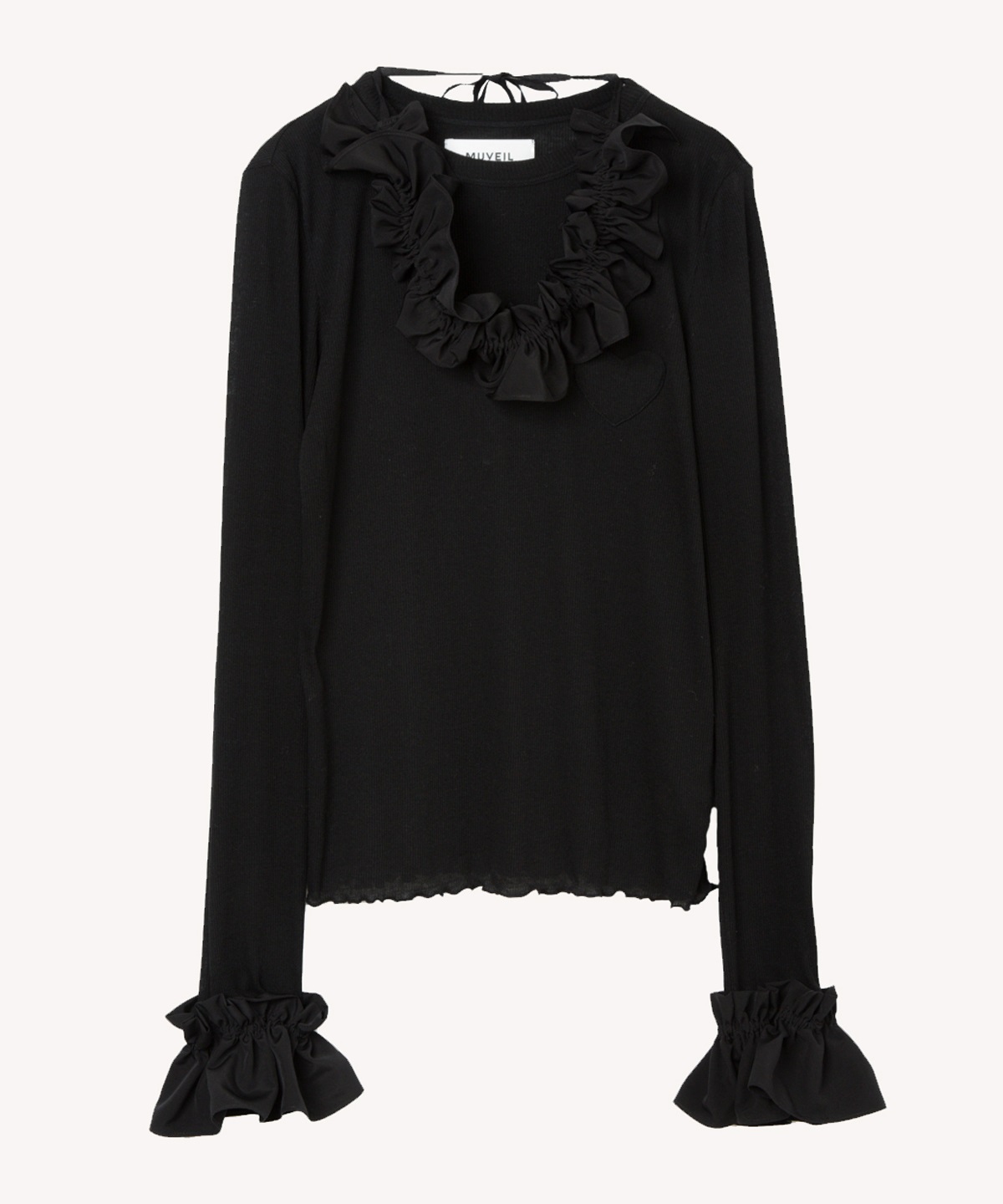 ハートパッチカットソー(black-36)