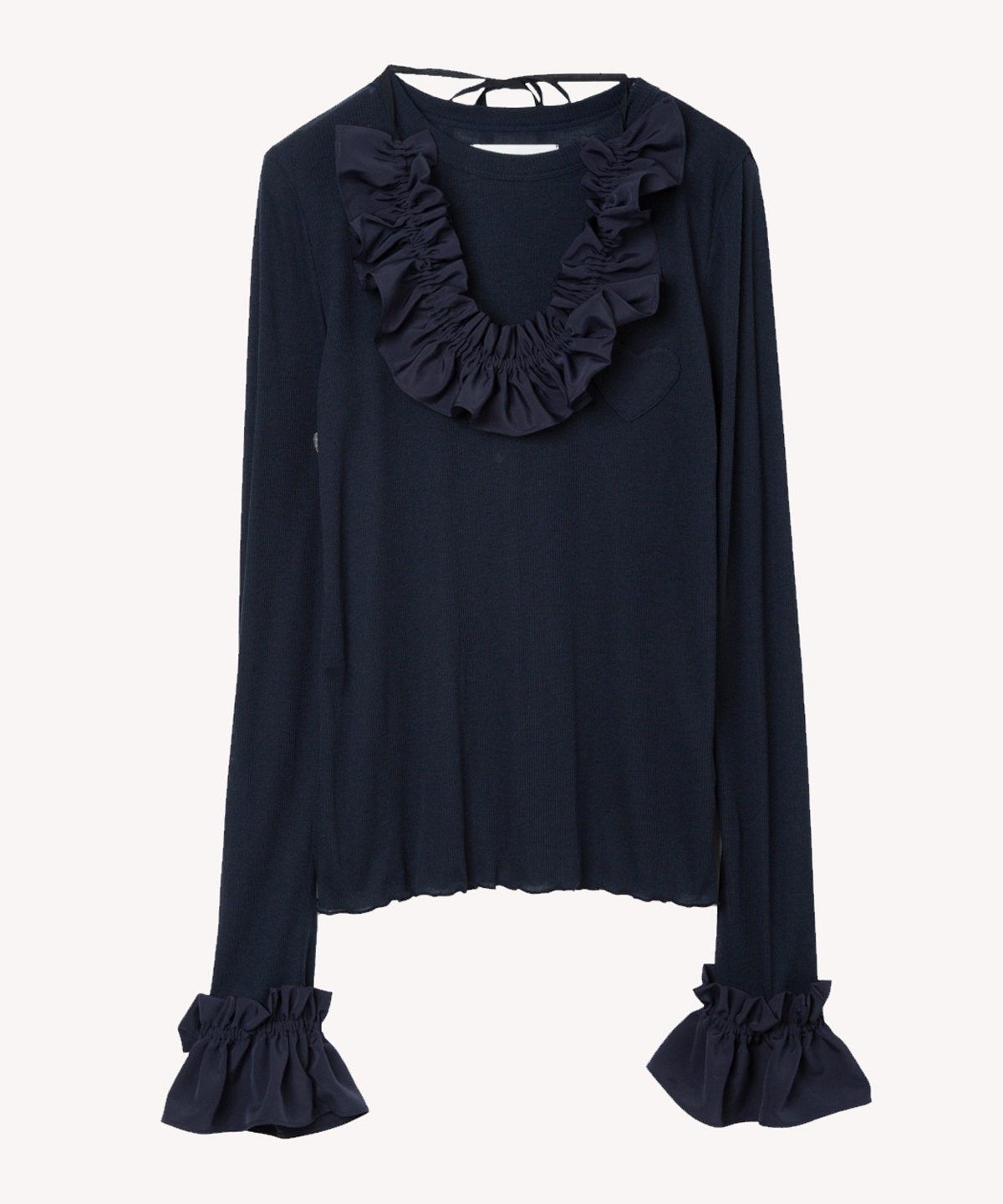 ハートパッチカットソー(navy-36)