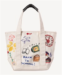 落書きプリントトートバッグ(white-F)