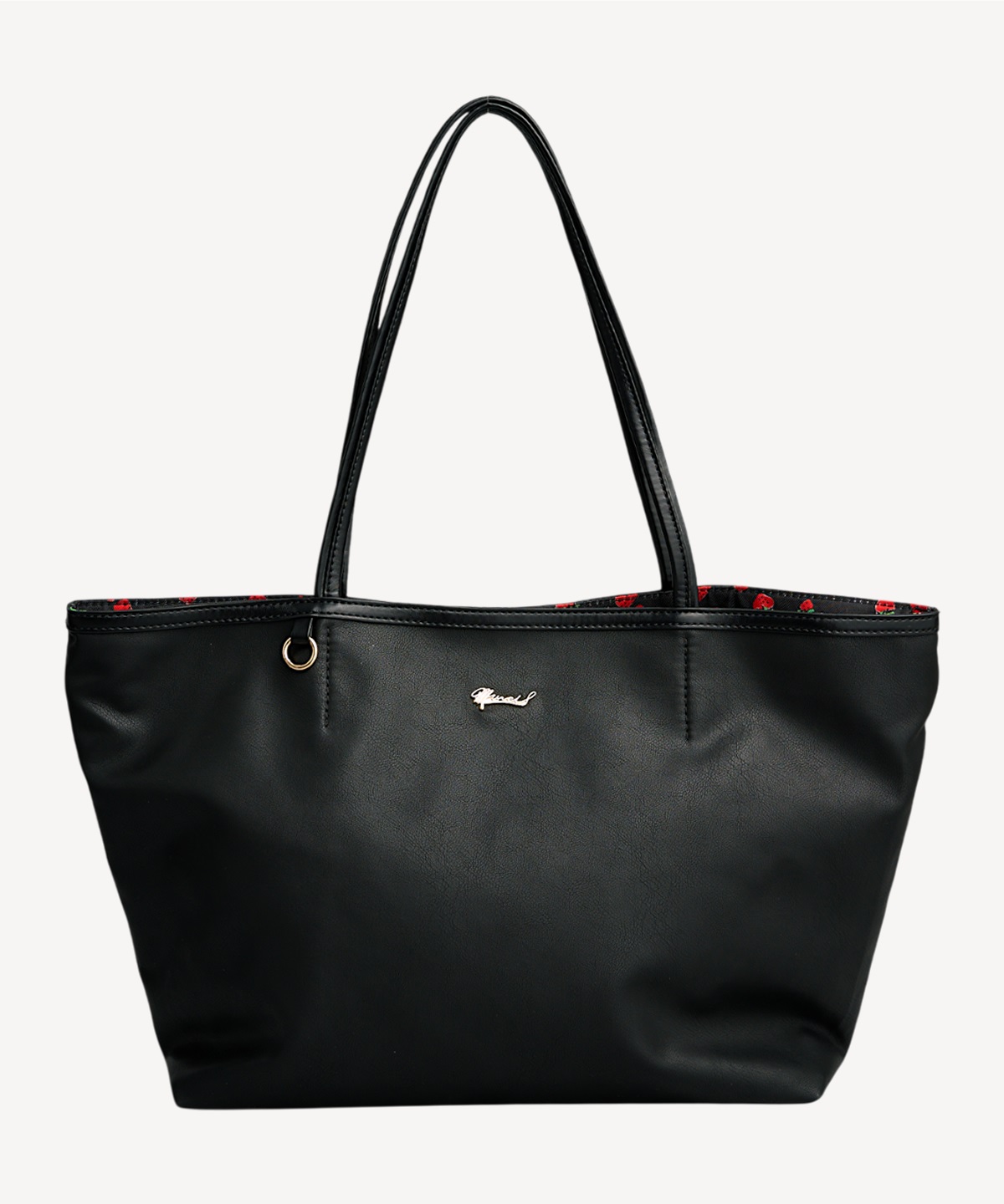 airlistコラボ横長トートバッグ(black-F)