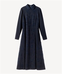 フラワーレースモチーフワンピース(navy-36)