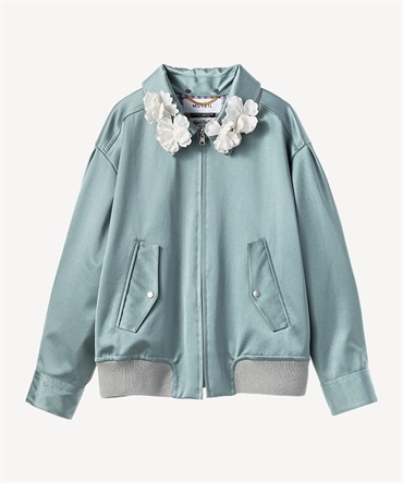 リバーシブルウィングトップサテンブルゾン(green-36)
