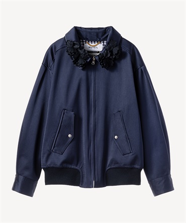 リバーシブルウィングトップサテンブルゾン(navy-36)