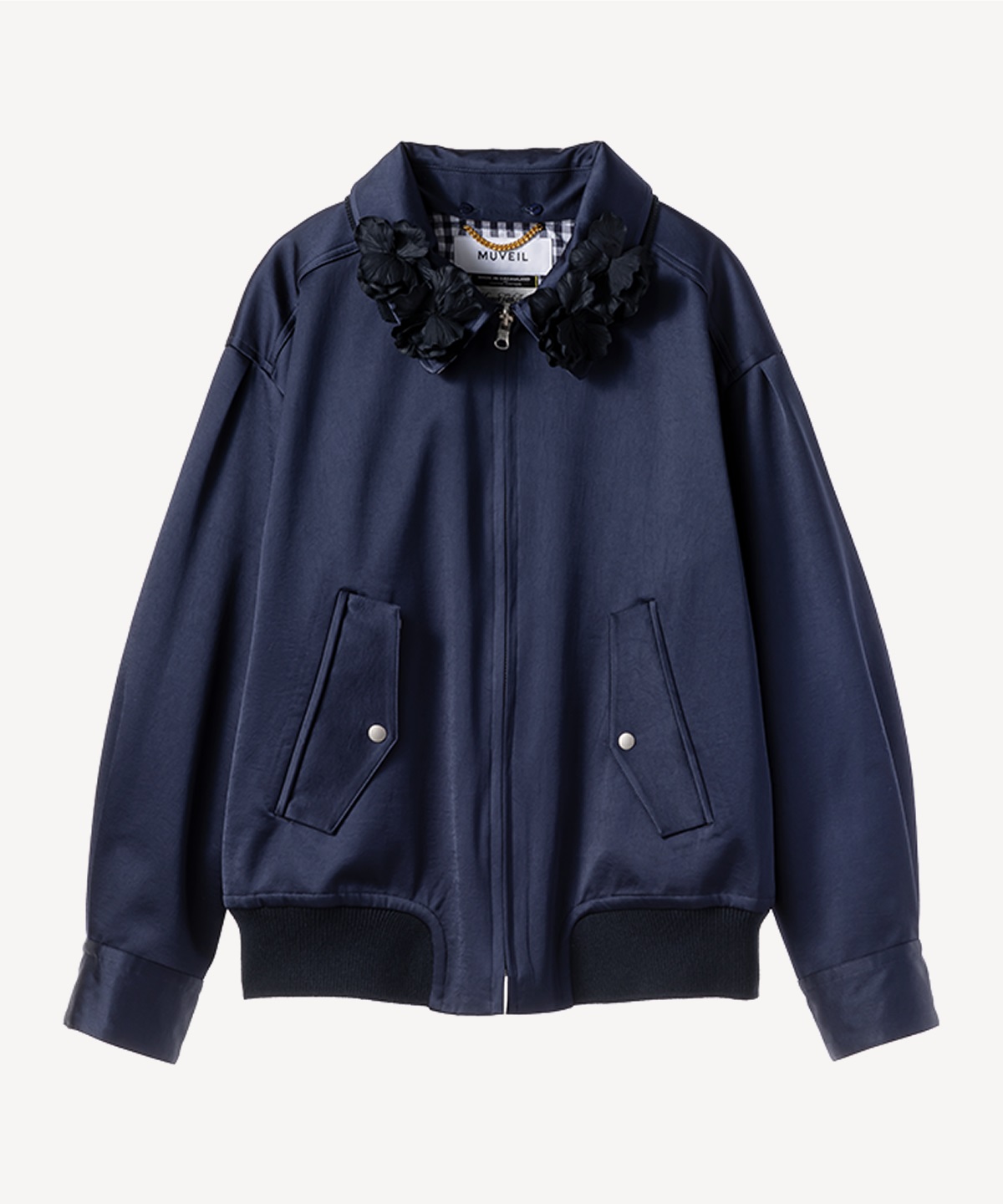 リバーシブルウィングトップサテンブルゾン(navy-36)