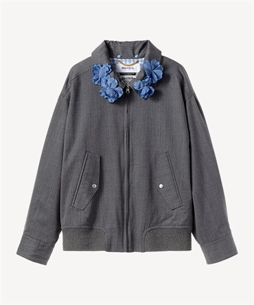 リバーシブルウィングトップウールブルゾン(gray-36)