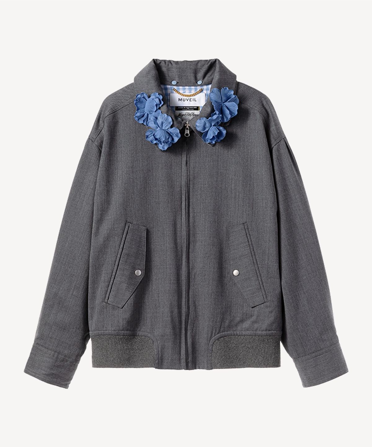 リバーシブルウィングトップウールブルゾン(gray-36)