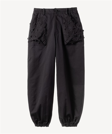 フラワーパラシュートパンツ(black-34)
