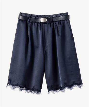 レースショートサテンパンツ(navy-34)