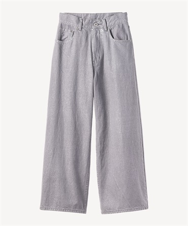 シルバー箔デニムパンツ