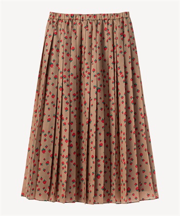 イチゴプリントプリーツスカート(camel-36)