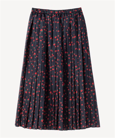イチゴプリントプリーツスカート(navy-36)