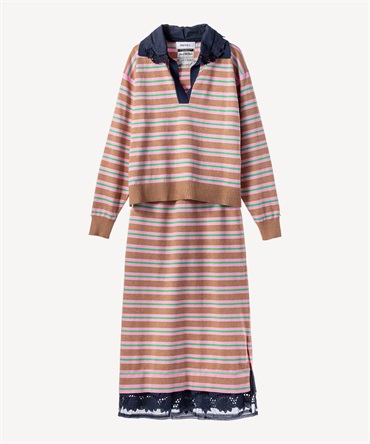 スキッパーポロセットアップニット(beige-36)