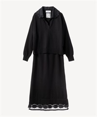 スキッパーポロセットアップニット(black-36)