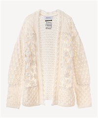 フラワーかぎ針カーディガン(white-36)