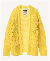 フラワーかぎ針カーディガン(yellow-36)