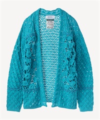 フラワーかぎ針カーディガン(blue-36)