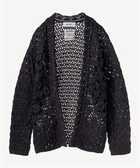 フラワーかぎ針カーディガン(navy-36)