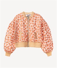 フラワーフロッキープリントジップジャケット(orange-36)