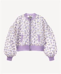 フラワーフロッキープリントジップジャケット(lilac-36)