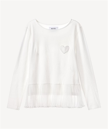 ハートパッチロングスリーブ(white-36)