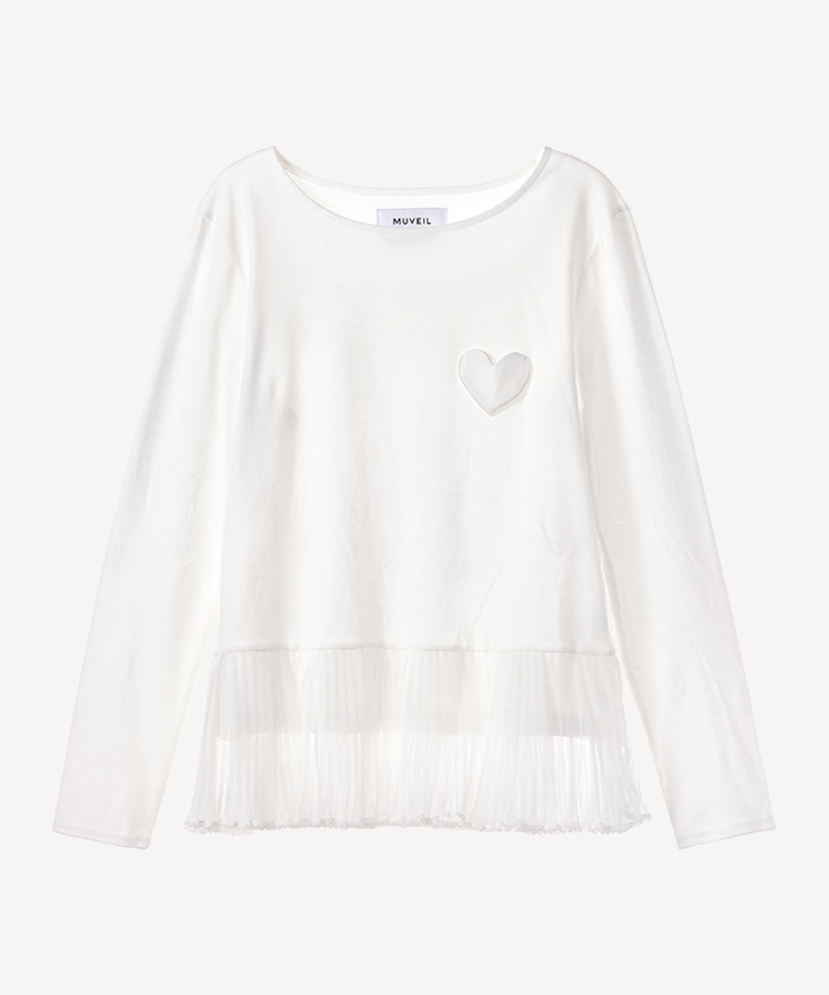 ハートパッチロングスリーブ(white-36)