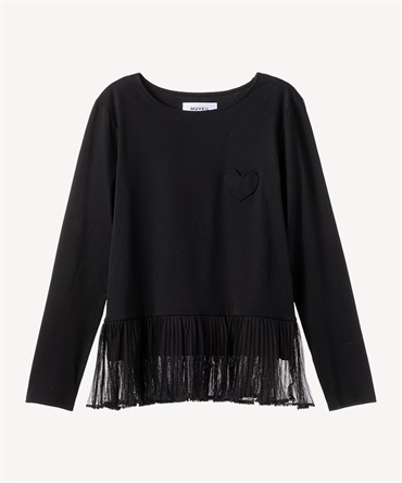 ハートパッチロングスリーブ(black-36)