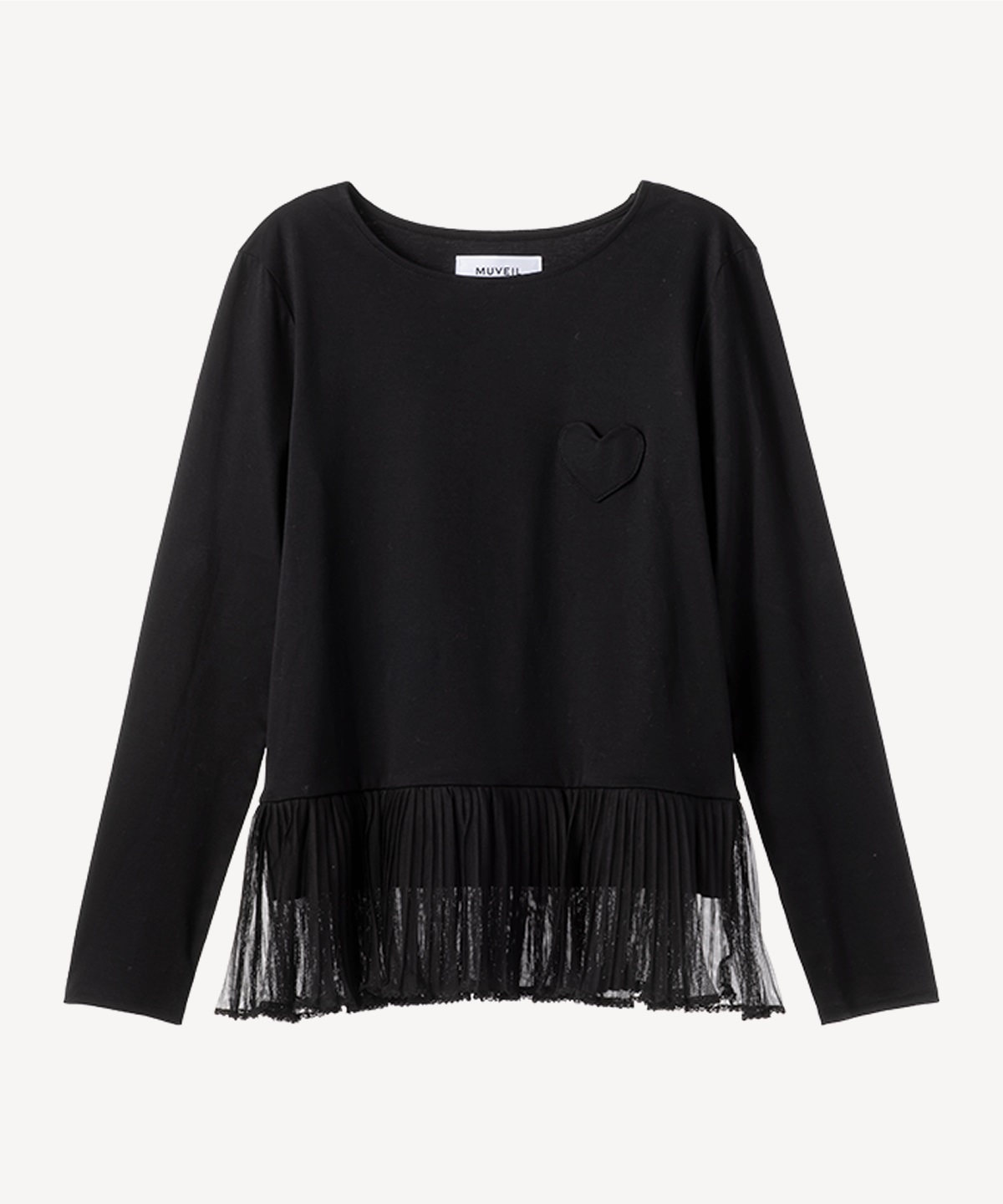 ハートパッチロングスリーブ(black-36)