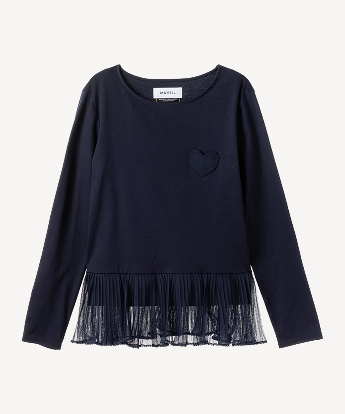 ハートパッチロングスリーブ(navy-36)