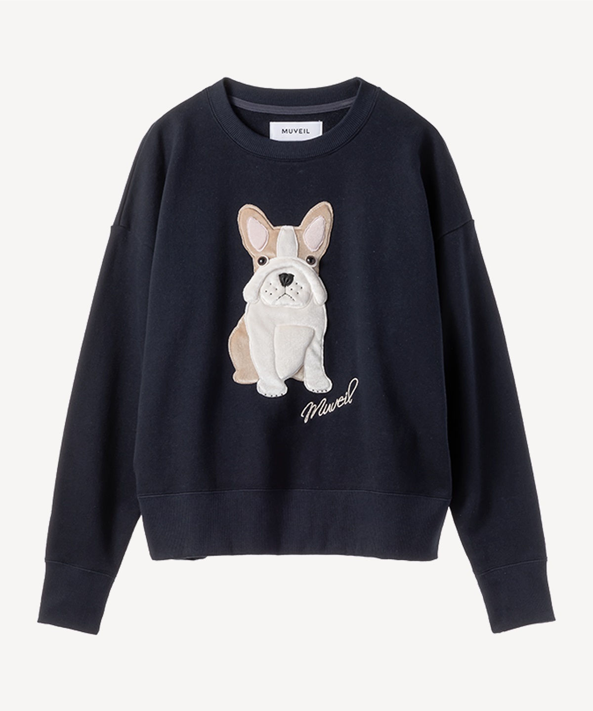 フレンチブルドッグ裏毛プルオーバー(navy-36)