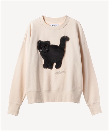 ネコ裏毛プルオーバー(beige-36)