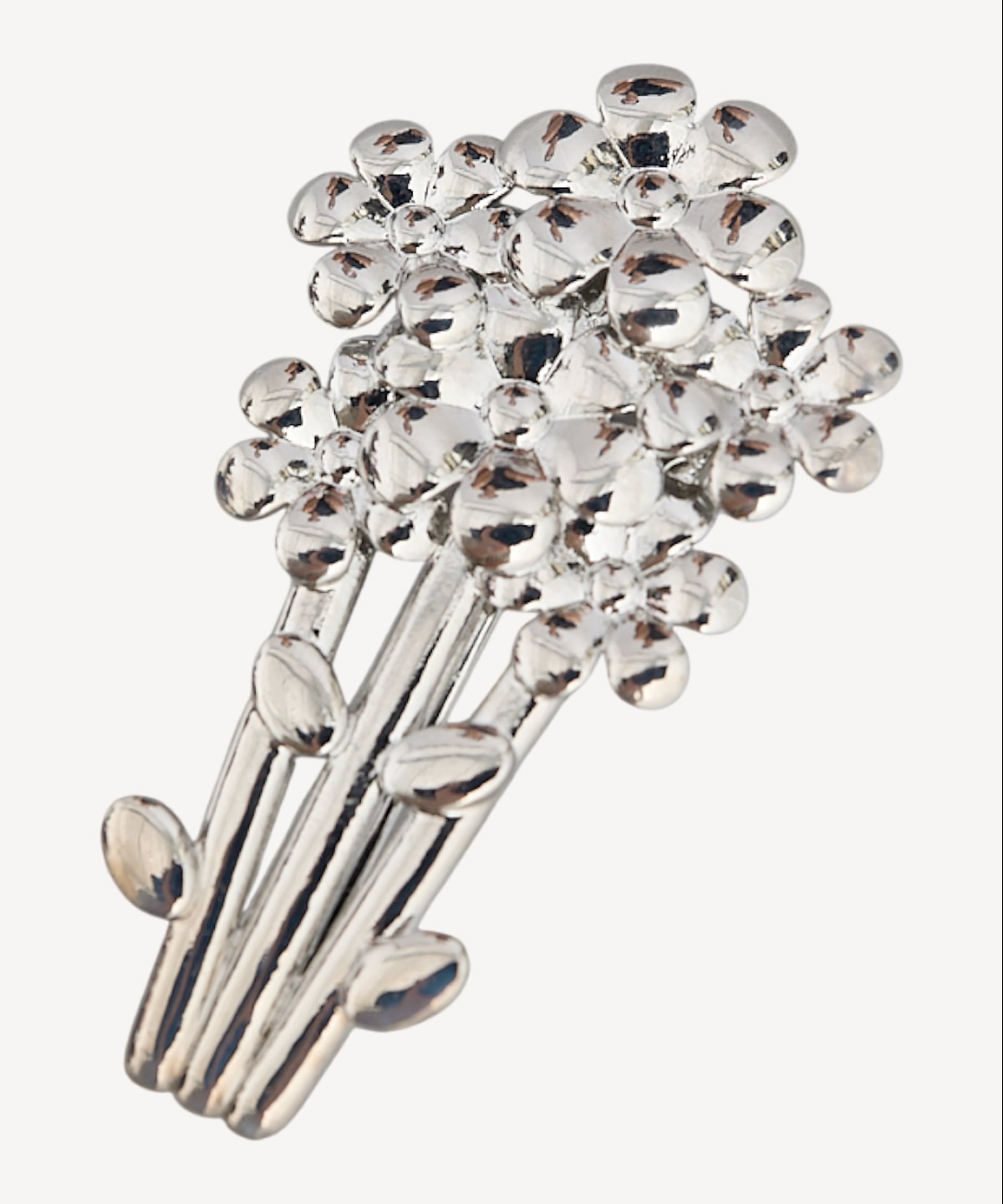 フラワーヘアクリップ(silver-F)