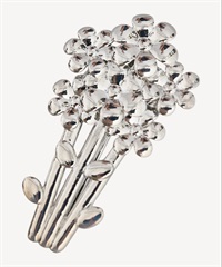 フラワーヘアクリップ(silver-F)