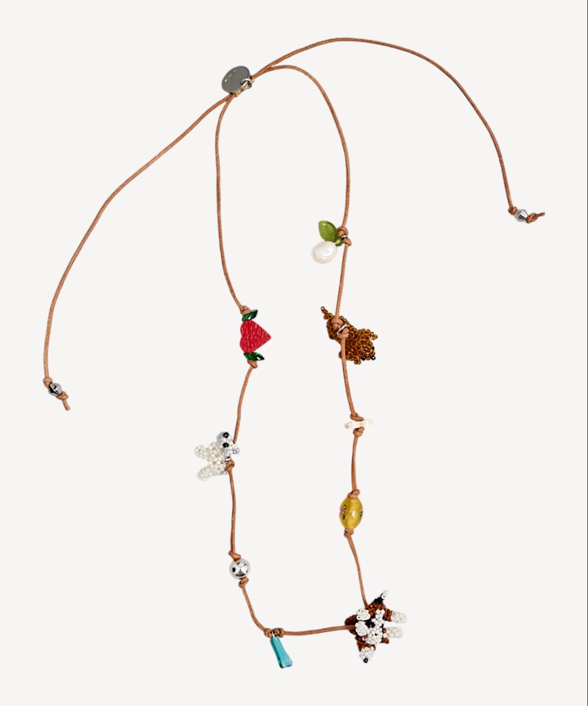 アニマルチャームネックレス(beige-F)