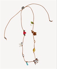 アニマルチャームネックレス(beige-F)