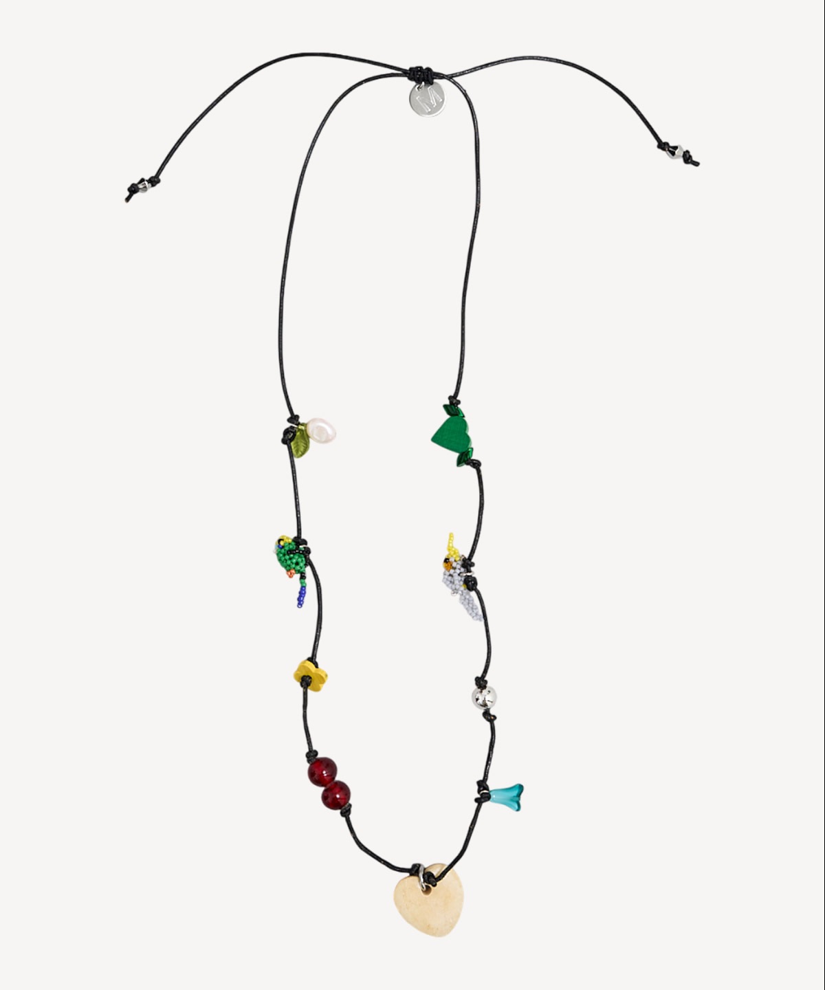 アニマルチャームネックレス(black-F)