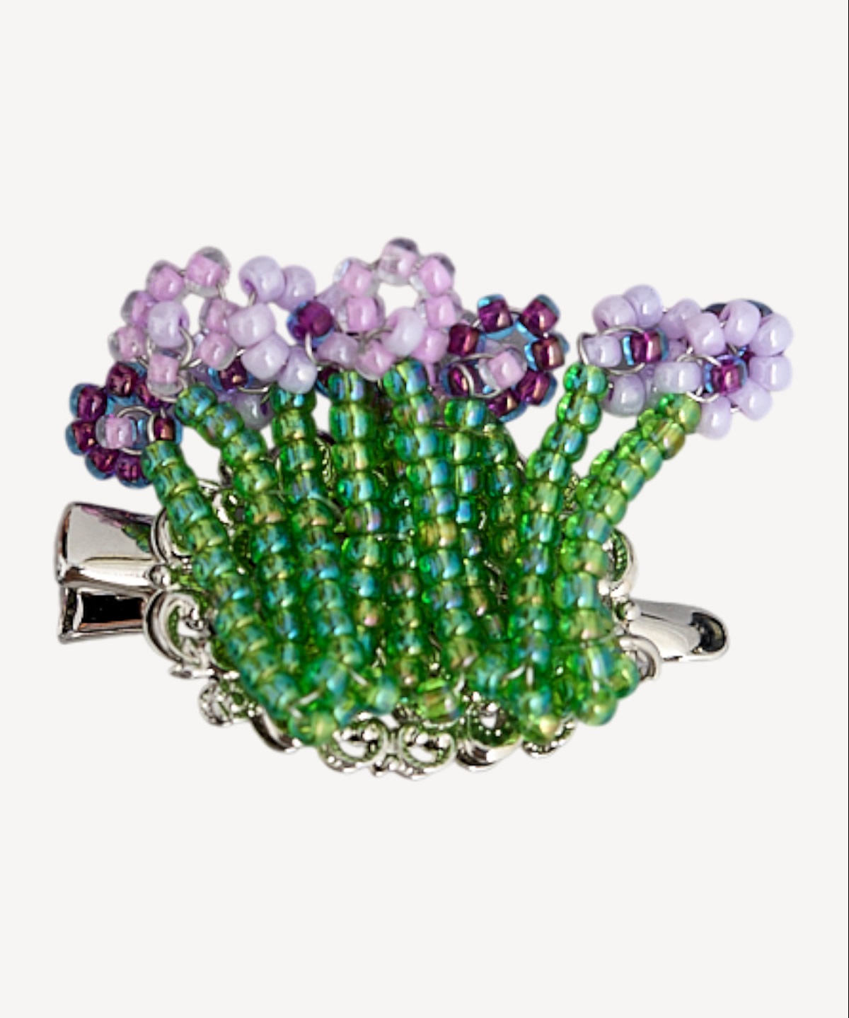 フラワーヘアピン(purple-F)