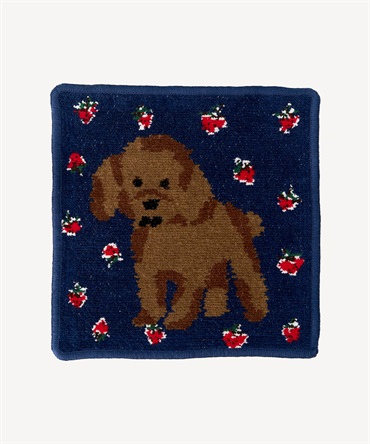 bpbpコラボ シェニール織ハンカチ プードルとイチゴ