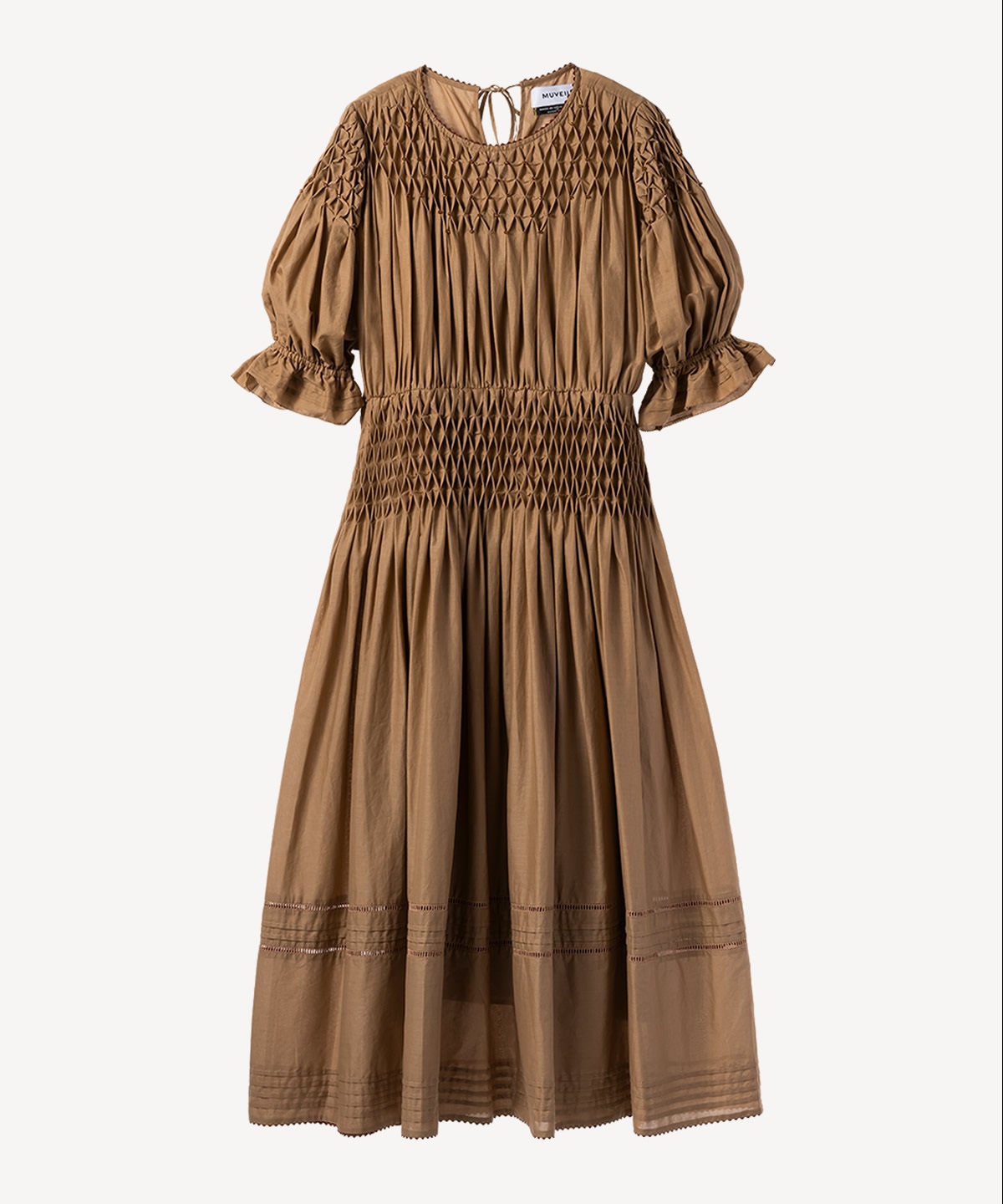 スモッキングワンピース(camel-36)