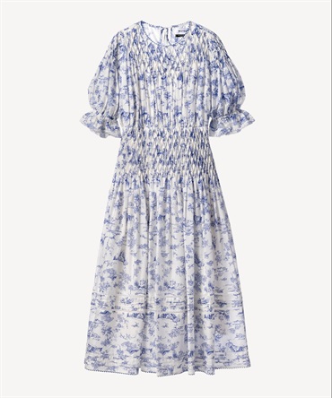 トワル ド ジュイ プリントスモッキングワンピース(white-36)