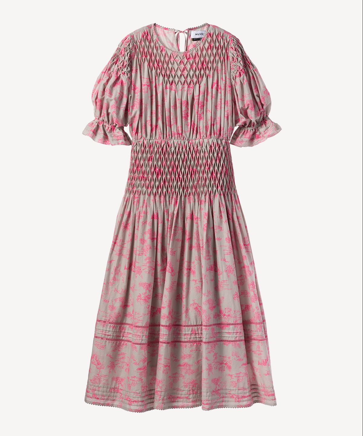 トワル ド ジュイ プリントスモッキングワンピース(light gray-36)