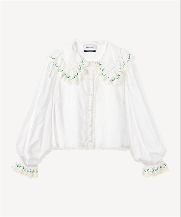 エーデルワイスプリントブラウス(white-36)