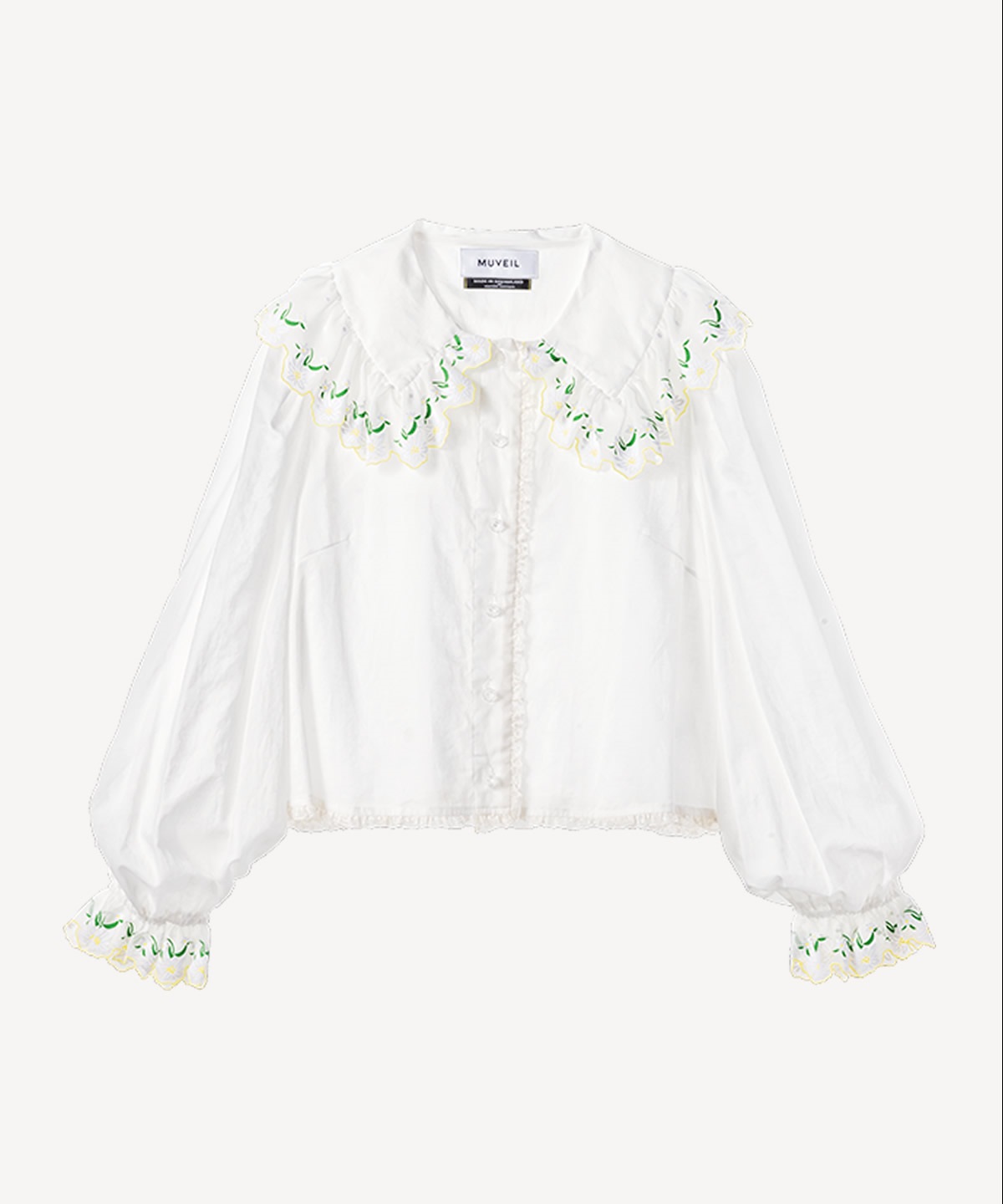 エーデルワイスプリントブラウス(white-36)