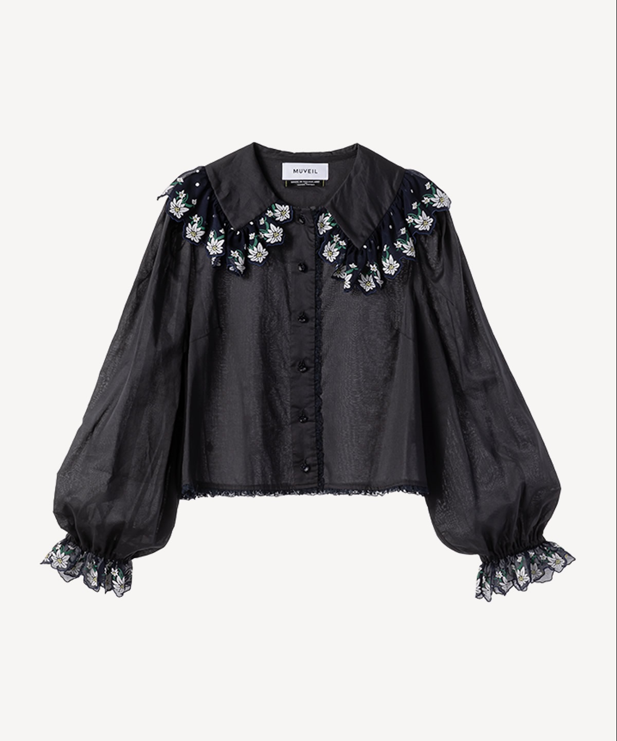 エーデルワイスプリントブラウス(navy-36)