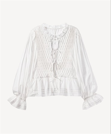 スモッキングブラウス(white-36)