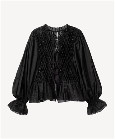 スモッキングブラウス(black-36)