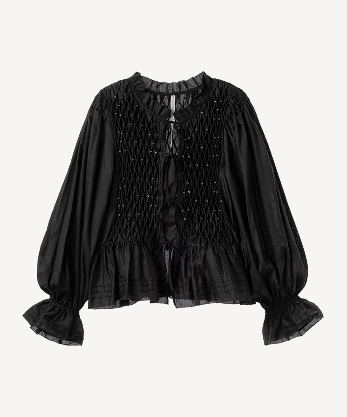 スモッキングブラウス(black-36)